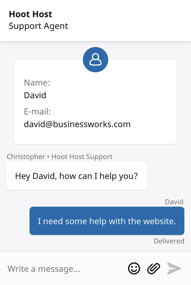 Hoot Host Chat with Support WordPress